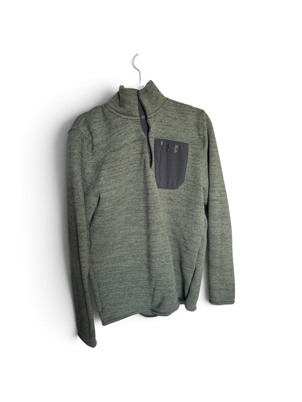 Under Armour Men’s Olive Green Half-Snap Pullover with Chest Pocket